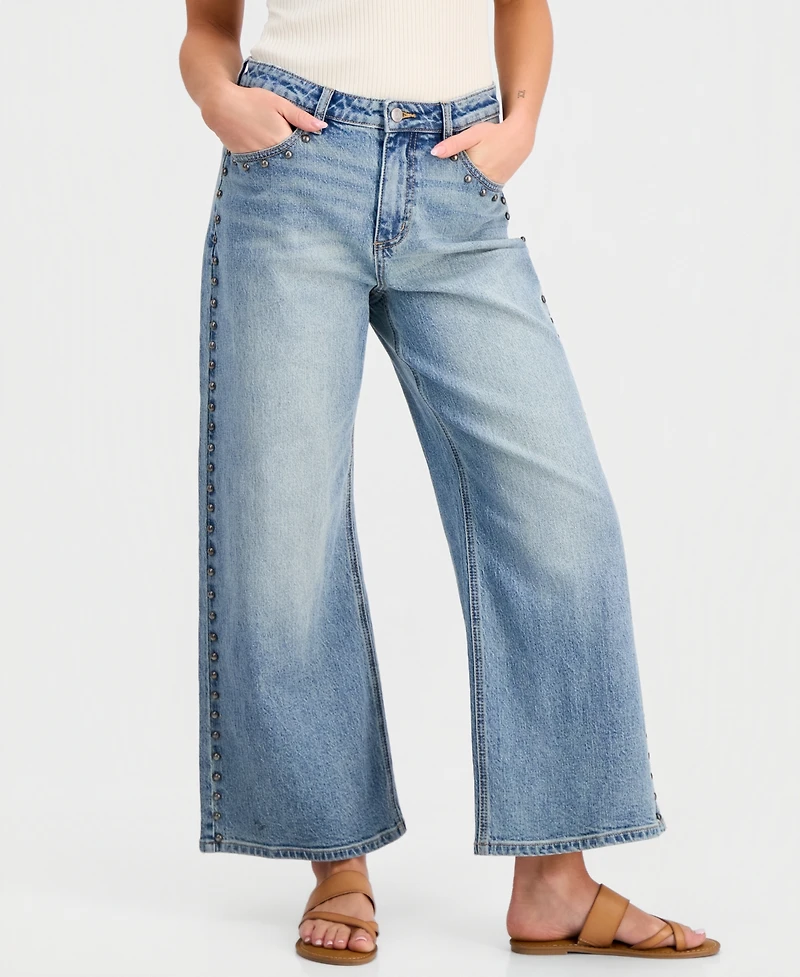 And Now This Petite Studded Wide-Leg Jeans, Macy's Exclusive