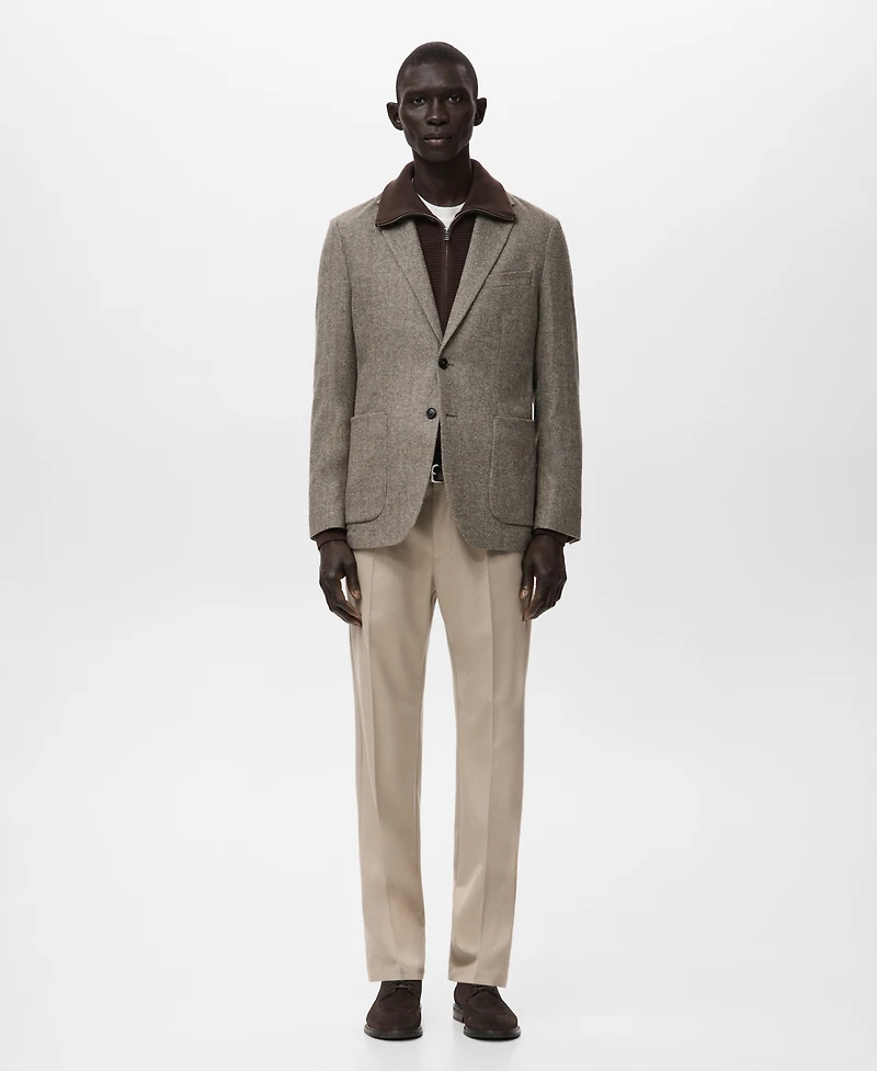 Mango Men's Slim Fit Wool Blend Blazer