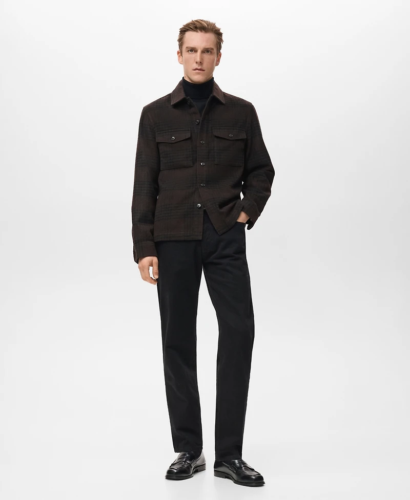 Mango Men's Check Wool-Blend Overshirt