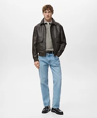 Mango Men's Pockets Faux-Leather Jacket