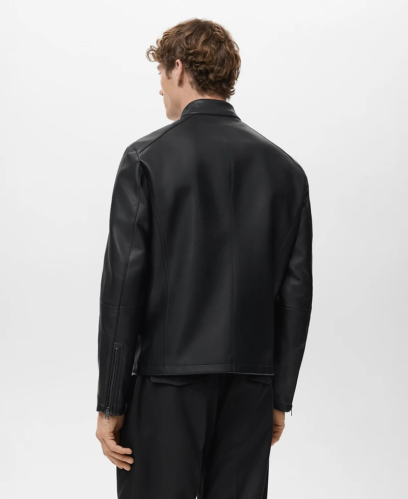 Mango Men's Zip-Up Faux-Leather Jacket