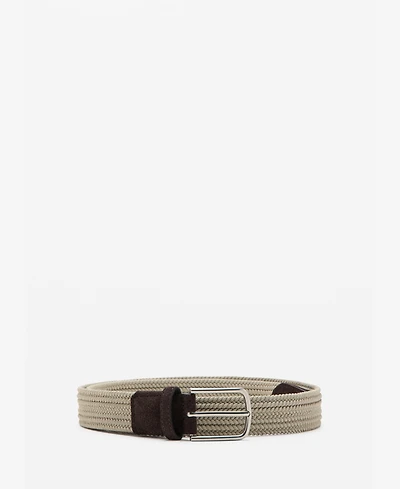 Mango Men's Braided Elastic Belt