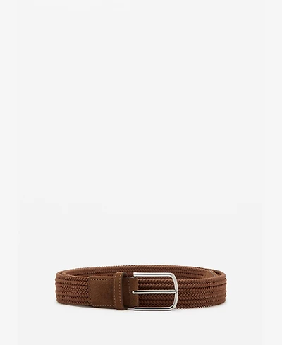Mango Men's Braided Elastic Belt