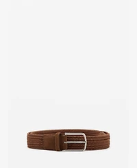 Mango Men's Braided Elastic Belt