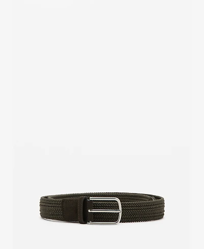 Mango Men's Braided Elastic Belt