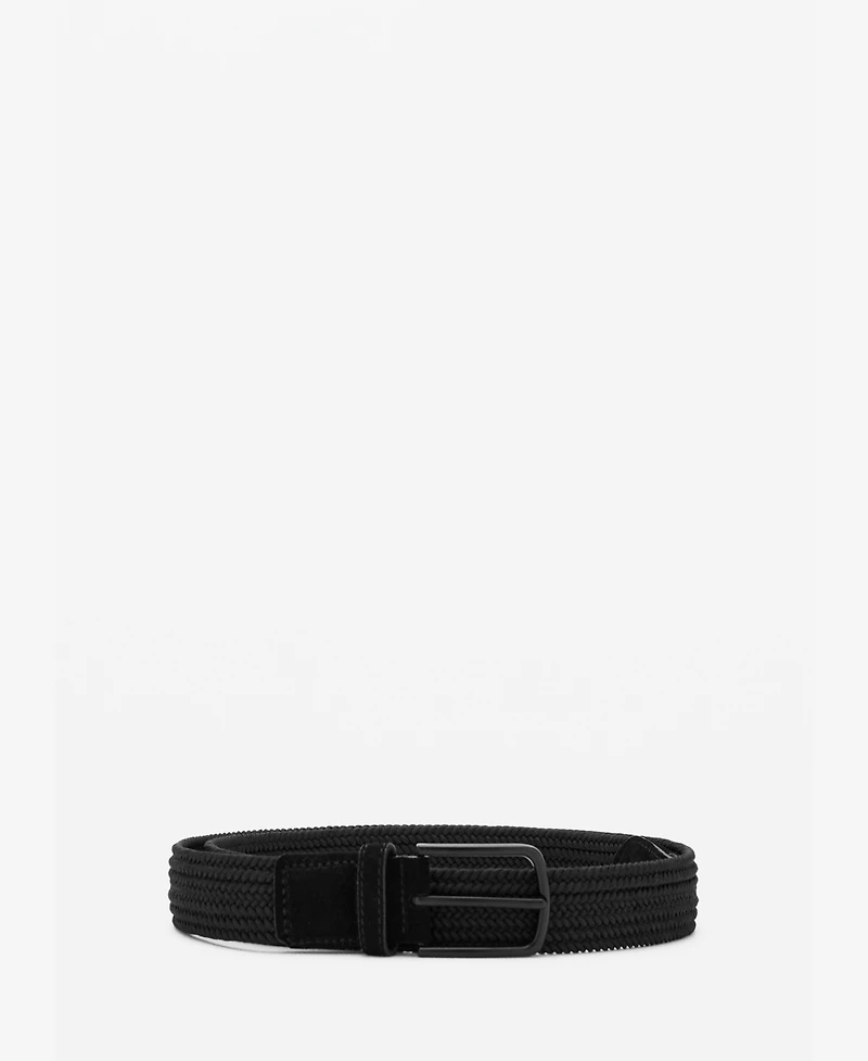 Mango Men's Braided Elastic Belt