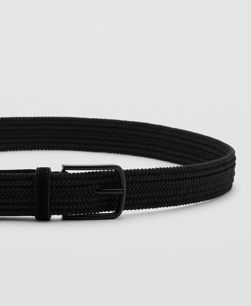 Mango Men's Braided Elastic Belt