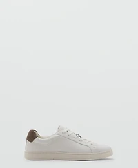 Mango Men's Contrasting Panel Leather Sneakers