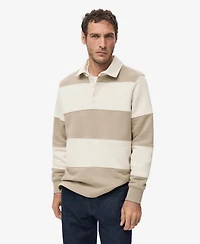 Mango Men's Striped Polo Sweatshirt