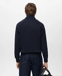 Mango Men's Regular-Fit Cotton Zipper Sweatshirt