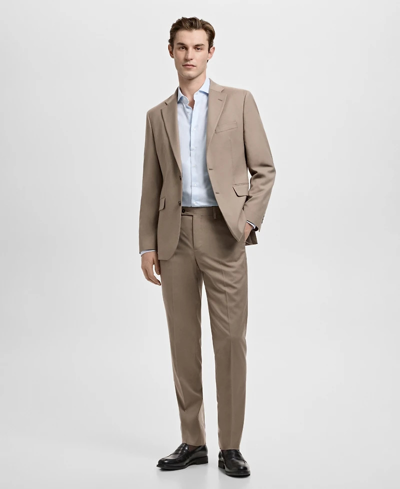 Mango Men's Slim Fit Thousand Striped Dress Shirt