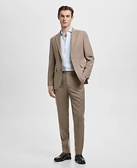 Mango Men's Slim Fit Thousand Striped Dress Shirt