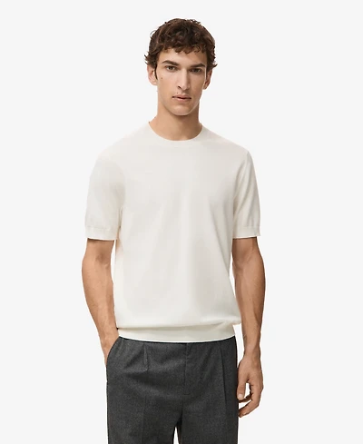 Mango Men's Cotton Fine-Knit T-Shirt