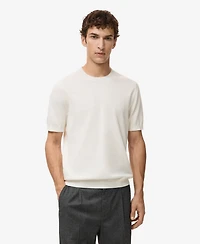 Mango Men's Cotton Fine-Knit T-Shirt