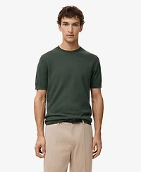 Mango Men's Cotton Fine-Knit T-Shirt