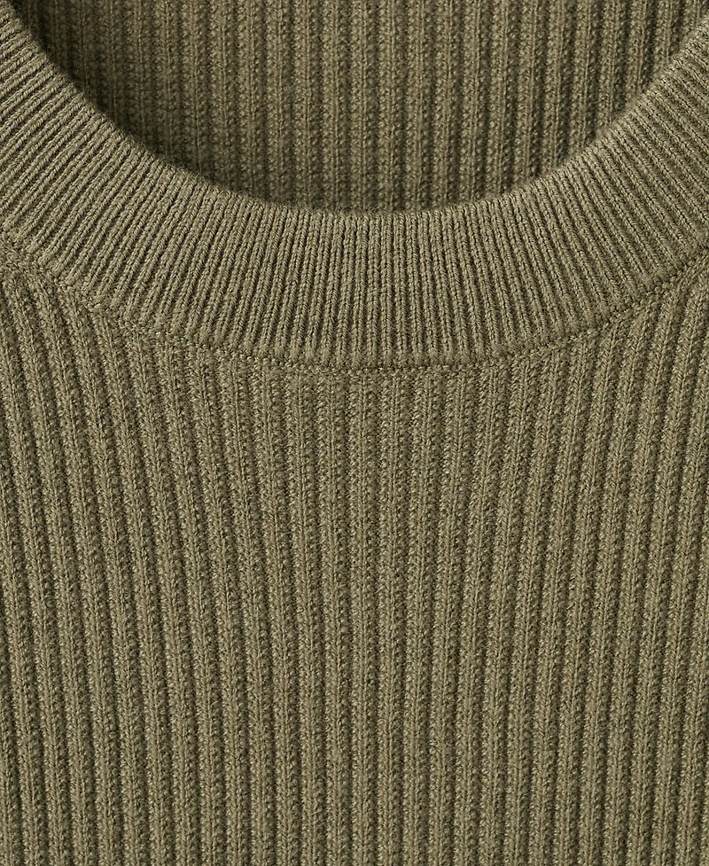 Mango Men's Fine Rib-Knit Cotton Sweater