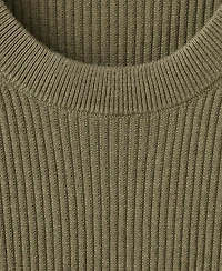 Mango Men's Fine Rib-Knit Cotton Sweater