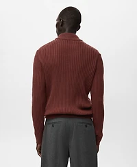Mango Men's Wool-Blend Rib-Knit Sweater