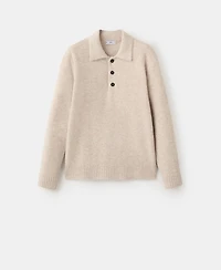 Mango Men's Mini Boucle Knit Polo Shirt