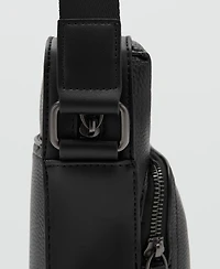 Mango Men's Patent Faux-Leather Shoulder Bag