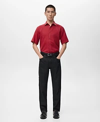 Mango Men's Short Sleeved Cotton Shirt