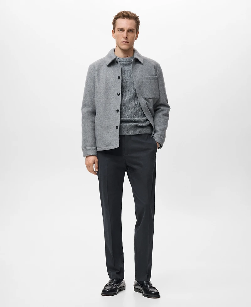 Mango Men's Regular-Fit Cotton Pants