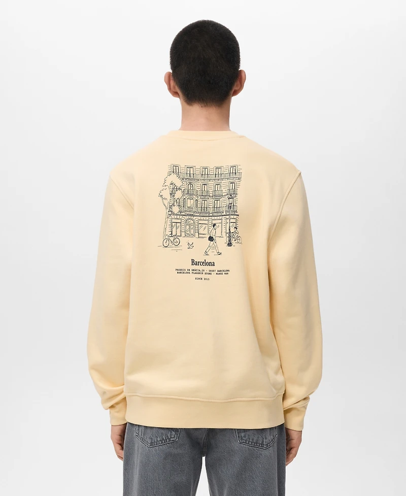 Mango Men's Text Print Regular-Fit Sweatshirt