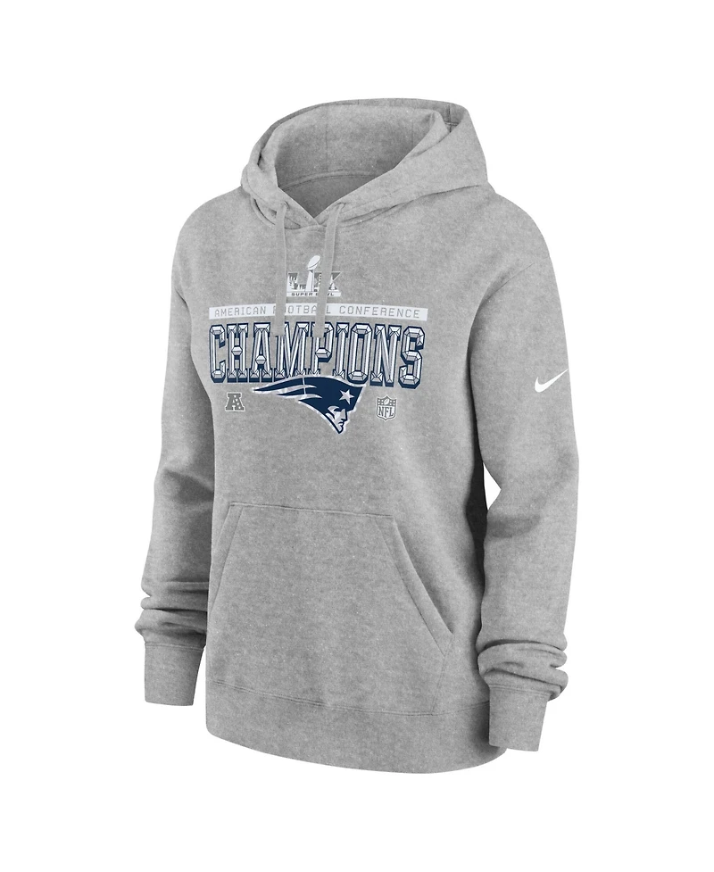 Nike Women's Dark Heather Gray New England Patriots2026 Afc Conference Champs Locker Room Trophy Collection Hoodie
