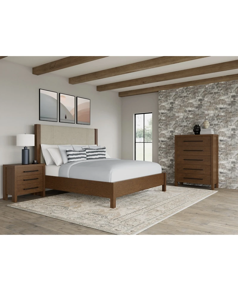 Davie 3-Pc. Queen Bedroom Set (Upholstered Bed, Chest & 3-Drawer Nightstand)