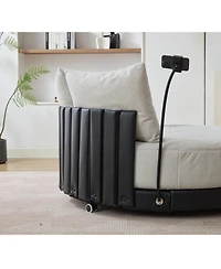 Streamdale Oversized Swivel Chair Adjustable Phone, Polyester, Gray (52.75 in)