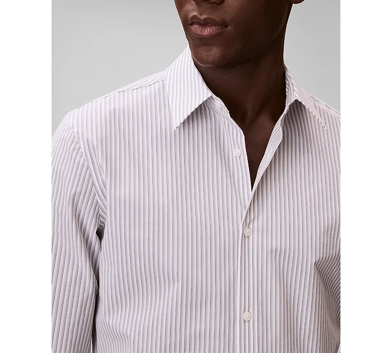 Calvin Klein Men's Stripe Tech Slim-Fit Button-Down Shirt