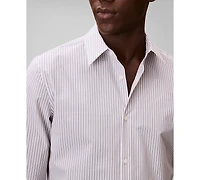 Calvin Klein Men's Stripe Tech Slim-Fit Button-Down Shirt