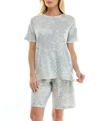 Roudelain Women's Short-Sleeve Drop Shoulders Top & Shorts, 2-Piece Set
