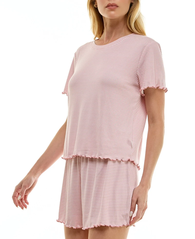 Sincerely Jules Women's Striped Top & Shorts, 2-Piece Set