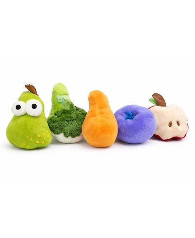Nocciola Squeaky Plush Dog Toys Set – Interactive Fruit & Vegetable Chew Toys with Built-in Squeaker for Small to Medium Dogs