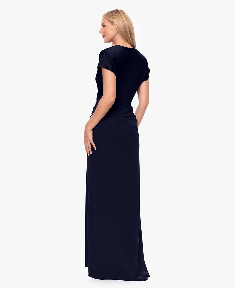 Betsy & Adam Women's Cowl Neck Long Gown