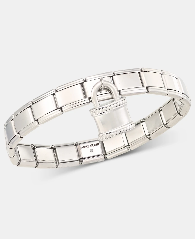 Anne Klein Padlock Charm Stretch Bracelet