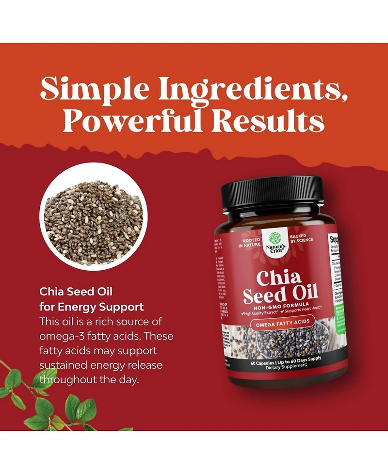 Nature's Craft Chia Seed Extract Capsules, 60ct