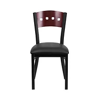 Emma+Oliver Decorative 4 Square Back Metal Restaurant Dining Chair