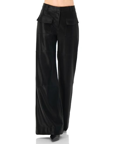 Ivonne Women's High Shine Semi-Flared Trousers