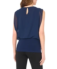 Msk Women's Crew Neck Sleeveless Top