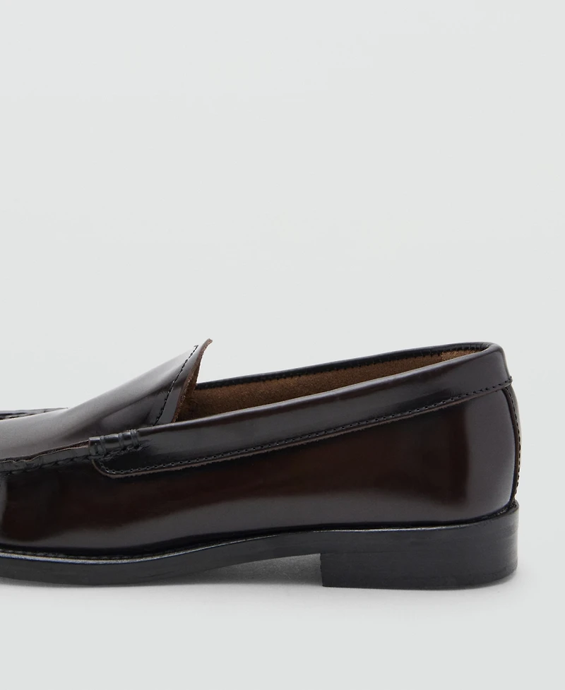 Mango Women's Gathered Leather Moccasin