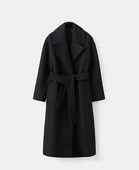 Mango Women's Belted Manteco Wool Coat