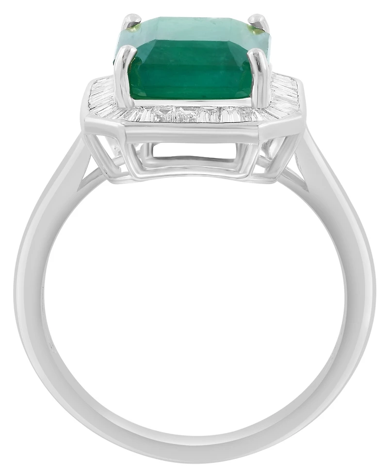 Effy Collection Diamond (5/8 ct. t.w.) and Emerald (4-1/4 Ring 14k White Gold