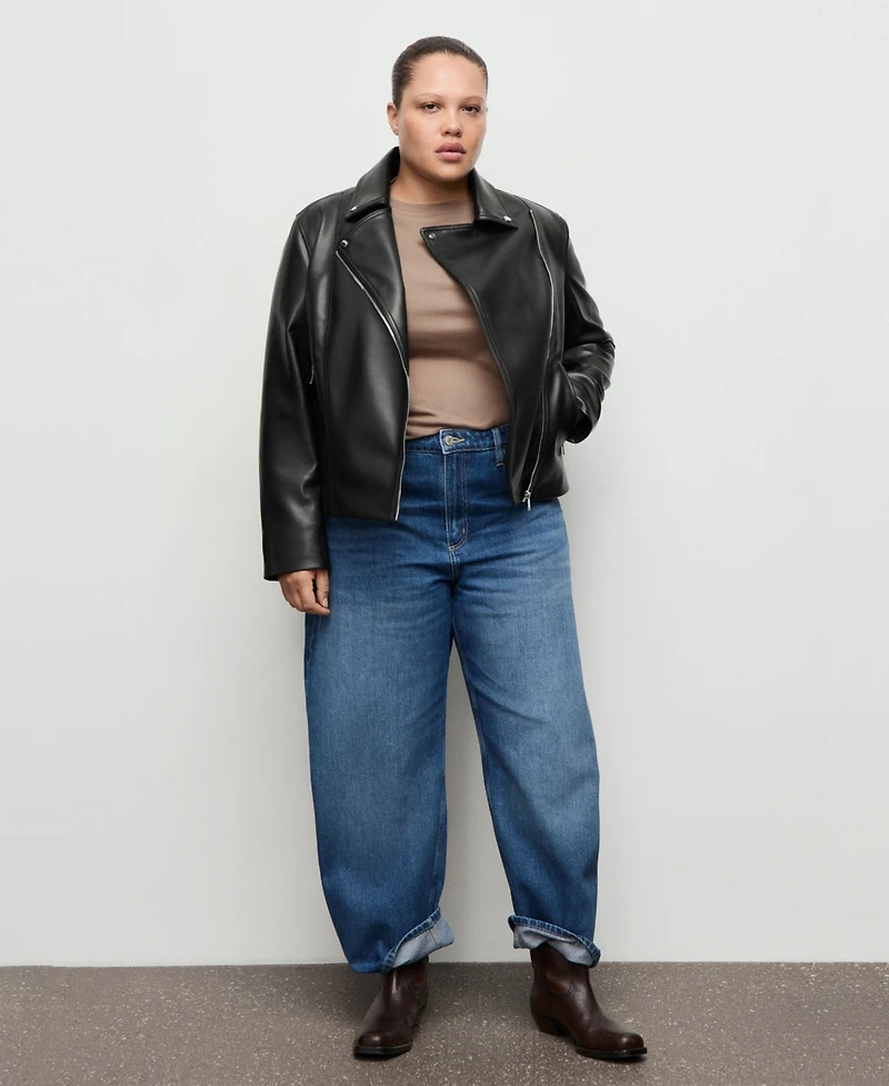 Mango Women's Faux-Leather Biker Jacket