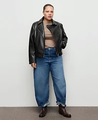 Mango Women's Faux-Leather Biker Jacket