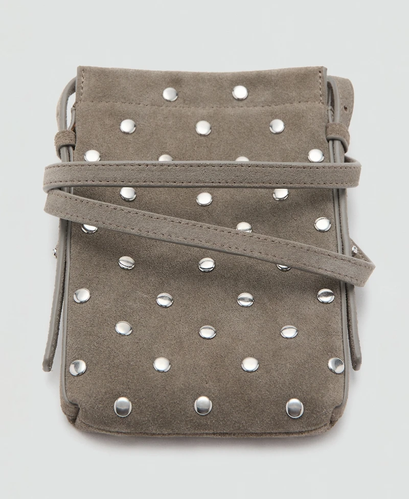 Mango Women's Suede Studded Mobile Case