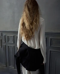 Mango Women's Draped Boat-Neck Blouse