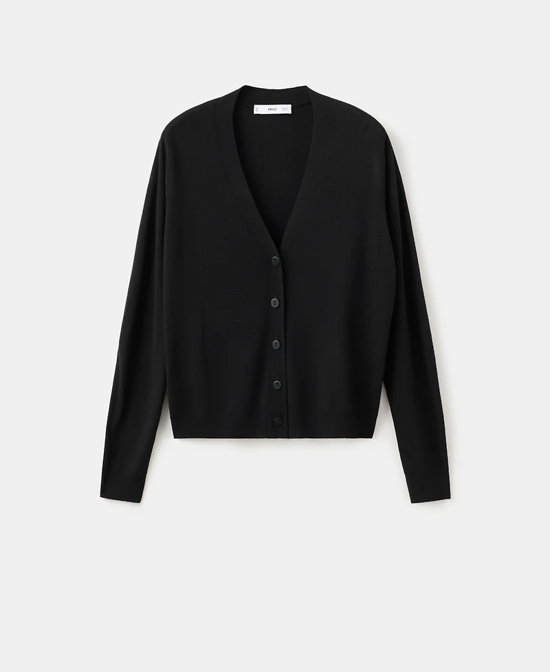 Mango Women's V-Neck Knitted Cardigan Sweater