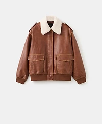 Mango Women's Fleece Collar Jacket